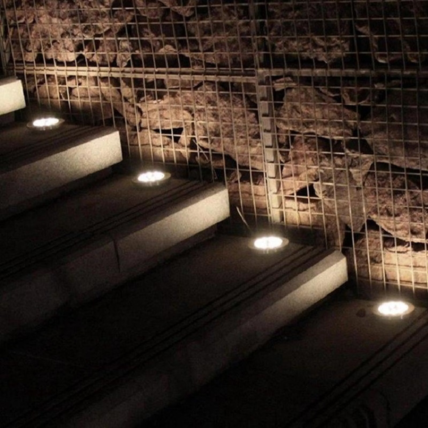 SolarLuxe: Solar Powered Ground Lights for Gardens and Stairs